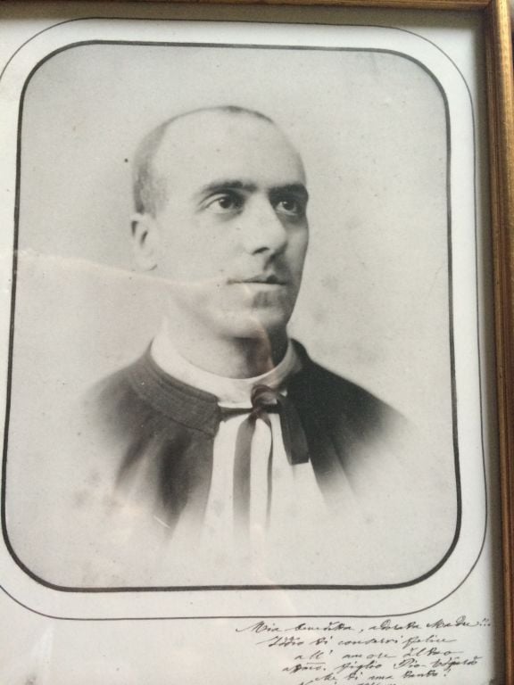 Gustavo Latis's photograph of his "uncle-priest" Edgardo Mortara. (Rossella Tercatin/The Times of Israel) Gustavo Latis's photograph of his "uncle-priest" Edgardo Mortara. (Rossella Tercatin/The Times of Israel)