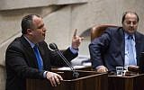 Labor's Hilik Bar addresses the Knesset (Flash90)