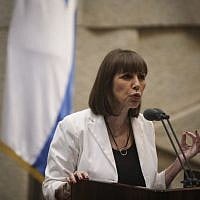 Limor Livnat speaking in the Knesset on July 28, 2014. (photo credit: Hadas Parush/Flash90)