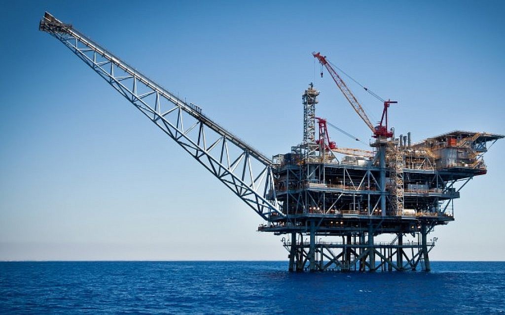 Illustrative photo of a natural gas field in the Mediterranean Sea (Moshe Shai/FLASH90)