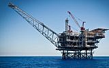 Illustrative photo of a natural gas field in the Mediterranean Sea (Moshe Shai/FLASH90)