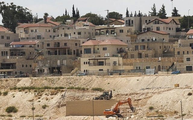 Illustrative photo of a construction site in Tekoa, a Jewish settlement in the West Bank, on September 7, 2014 (Flash90) Illustrative photo of a construction site in Tekoa, a Jewish settlement in the West Bank, on September 7, 2014 (Flash90)