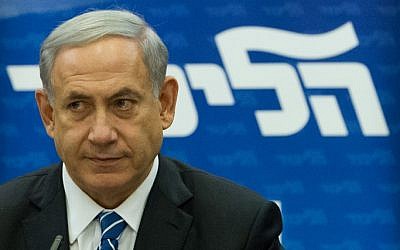 Prime Minister Benjamin Netanyahu leads a Likud faction meeting at the Knesset on December 8, 2014. (Photo credit: Miriam Alster/Flash90) 