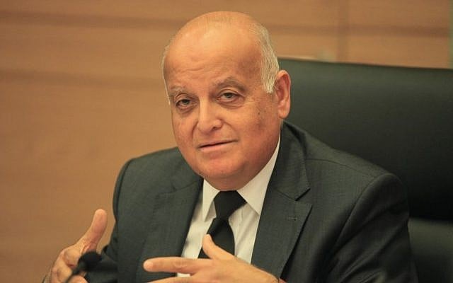 Arab-Israeli Supreme Court judge Salim Joubran, head of the Israeli elections committee, December 16, 2014. (photo credit: Isaac Harari/FLASH90)