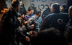 Police clash with Givat Amal residents on December 29, 2014 (photo credit: Amir Levi/Flash90)