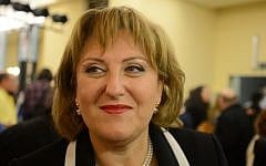 Then deputy interior minister Faina Kirshenbaum attends a conference of Yisrael Beytenu activists in the West Bank settlement of Ariel on December 30, 2014. (Gili Yaari/Flash90)