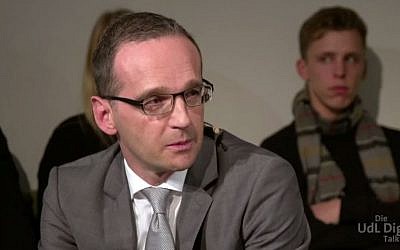 German Justice Minister Heiko Maas, November 2014. (screen capture: YouTube/UdL Digital)