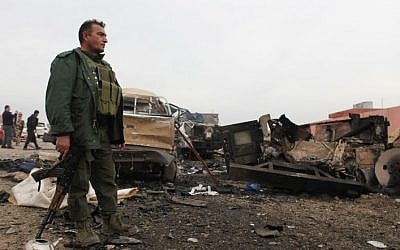 Illustrative photo of a Kurdish peshmerga fighter (AP/Zana Ahmed)