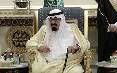 King Abdullah of Saudi Arabia,  Monday, May 14, 2012 (photo credit: AP/Hassan Ammar, File) 
