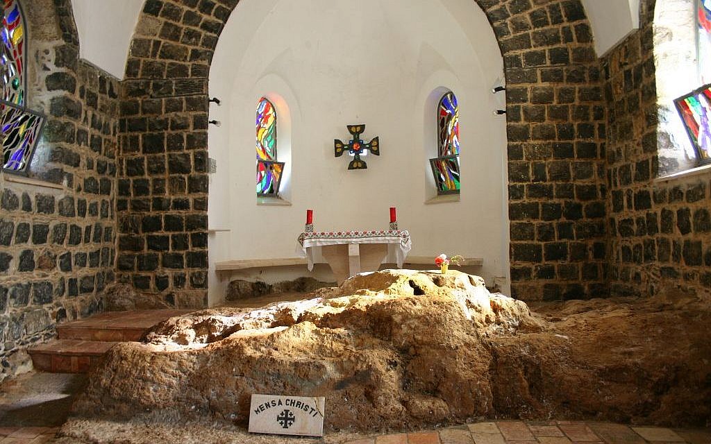 Interior of the Church of St. Peters Primacy (photo credit: Shmuel Bar-Am)