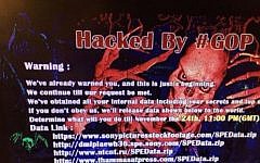 Screenshot of a message sent to Sony Pictures employees by 'Guardians of Peace' hackers (YouTube)