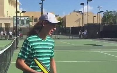Yshai Oliel wins the Junior Orange Bowl games in Coral Gables, Florida, December 23, 2014 (Photo credit: Youtube screen capture)