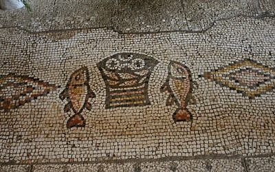 Mosaics commemorate the miracle of the loaves and fish (photo credit: Shmuel Bar-Am)