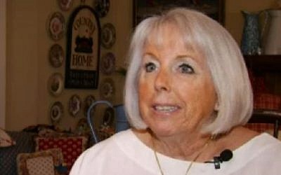 Screenshot of an NBC4 interview with Cheryl Shapiro, the southern California woman who was offended by a gift-wrapping print carried by Walgreens which she claims resembles swastikas, December 8, 2014.