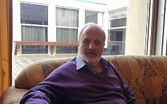 Erez Biton, a celebrated Israeli poet, at the Sharon Hotel in Herzliya on November 19, 2014 (photo credit: Mitch Ginsburg/Times of Israel)