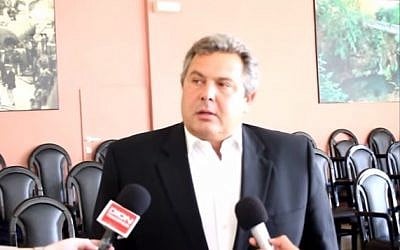 Greek politician Panos Kammenos (photo credit: YouTube screenshot)