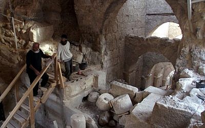 The unique palace entry complex discovered at Herodian Hilltop Palace by Hebrew University archaeologists. (Photo credit: The Herodium Expedition at the Hebrew University of Jerusalem)
