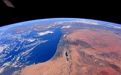 Israel from space, as seen in a series of photos taken by astronaut Barry Wilmore at the International Space Station on December 25, 2014 (photo credit: NASA)