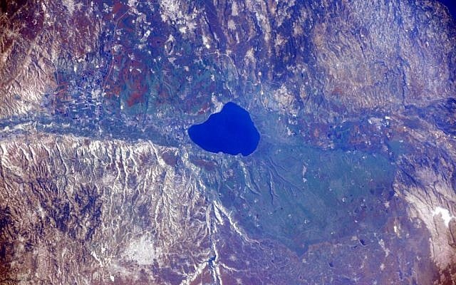 Israel from space, as seen in a series of photos taken by astronaut Barry Wilmore at the International Space Station on December 25, 2014 (photo credit: NASA)