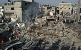 A photo of Rafah in southern Gaza on August 2, 2014, one day after the abduction and killing of Lt. Hadar Goldin (Hatem Ali/ AP Photo)