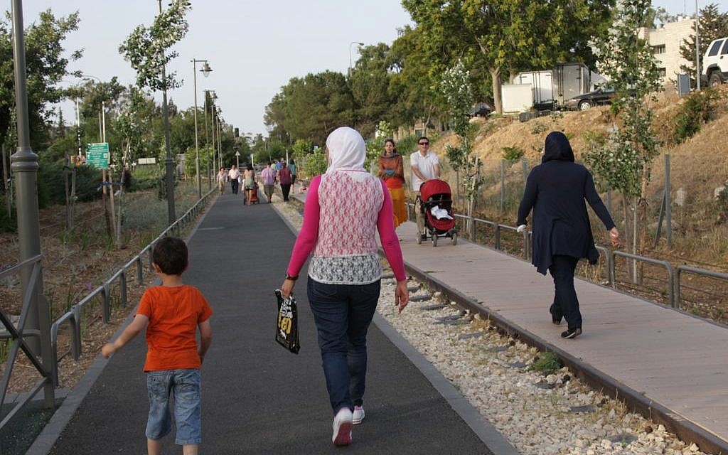 Railway Park in Jerusalem, perfect for joggers, bikes, wheelchairs and strollers. (photo credit: Shmuel Bar-Am)