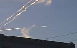 A still from a video said to show an Israeli strike on Syria on December 7, 2014. (Screen capture: Youtube)