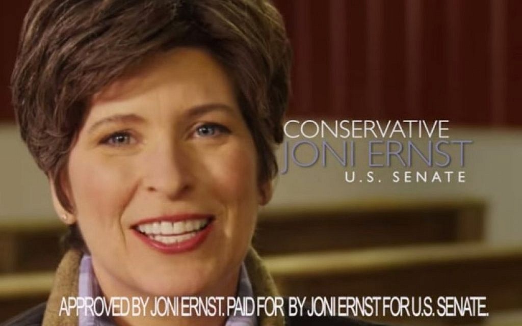 Joni Ernst's 'Squeal' commercial (screen capture: YouTube)