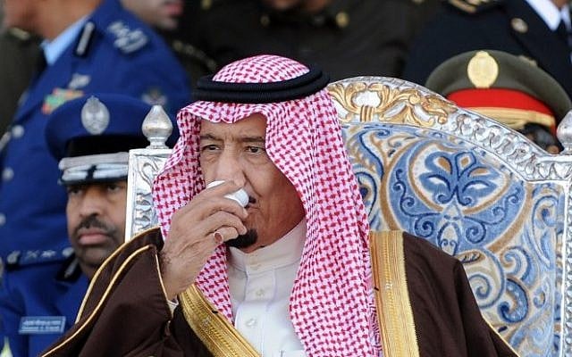 In this picture taken on January 1, 2013, Saudi Crown Prince, now King, Salman bin Abdulaziz attends the graduation ceremony of the 83rd batch of King Faisal Air Academy (KFAA) students at the Riyadh military airport in Riyadh. (Photo credit: AFP/FAYEZ NURELDINE) In this picture taken on January 1, 2013, Saudi Crown Prince, now King, Salman bin Abdulaziz attends the graduation ceremony of the 83rd batch of King Faisal Air Academy (KFAA) students at the Riyadh military airport in Riyadh. (Photo credit: AFP/FAYEZ NURELDINE)