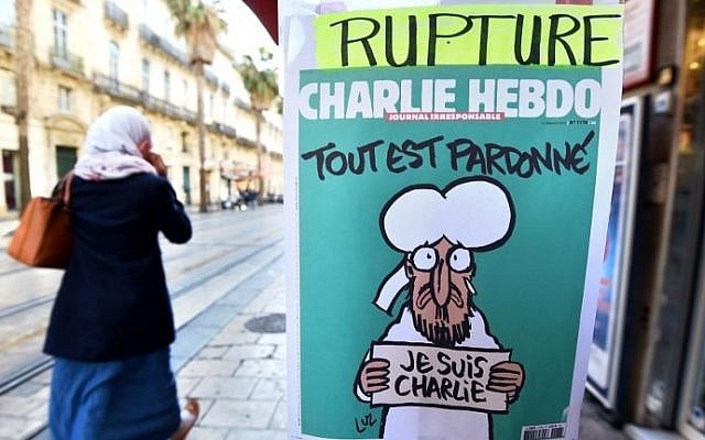 A sign that translates as 'Charlie Hebdo - Sold Out' at a newsstand in Montpellier on January 14, 2015 (photo credit: AFP/PASCAL GUYOT) A sign that translates as 'Charlie Hebdo - Sold Out' at a newsstand in Montpellier on January 14, 2015 (photo credit: AFP/PASCAL GUYOT)