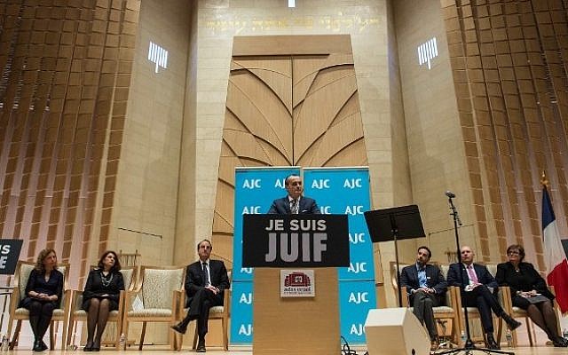 French Ambassador to the US Gerard Araud addresses a "Gathering of Solidarity and Remembrance with the People of France and Its Jewish Community" at the Adas Israel Congregation in Washington on January 13, 2015. (photo credit: AFP/NICHOLAS KAMM) French Ambassador to the US Gerard Araud addresses a "Gathering of Solidarity and Remembrance with the People of France and Its Jewish Community" at the Adas Israel Congregation in Washington on January 13, 2015. (photo credit: AFP/NICHOLAS KAMM)