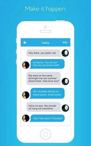 A chat between two JSwipe users who swiped each other to the right. (Courtesy)