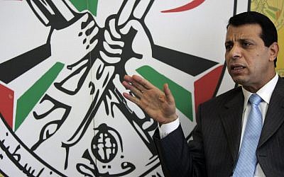 In this January 3, 2011 photo, Fatah leader Mohammad Dahlan in his office in the West Bank city of Ramallah. (AP/Majdi Mohammed)
