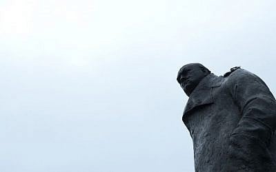 The statue of British World War II wartime Prime Minister Winston Churchill in Parliament Square in London, Friday, Jan. 30, 2015. (Photo credit: AP/Alastair Grant)