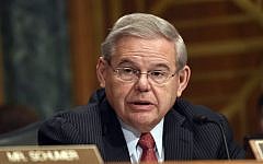 Senate Banking Committee member Sen. Robert Menendez, D-N.J. gives his opening statement on Capitol Hill in Washington, Tuesday, Jan. 27, 2015, during the committee's hearing on Iran sanctions. (AP/Susan Walsh)