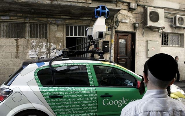 Google Street View car driving through the Jerusalem neighborhood of Mea Shearim, November 13, 2011. (photo credit: Uri Lenz/FLASH90) Google Street View car driving through the Jerusalem neighborhood of Mea Shearim, November 13, 2011. (photo credit: Uri Lenz/FLASH90)