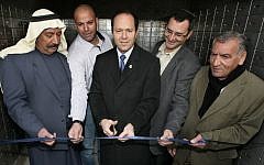 Jerusalem Mayor Nir Barkat inaugurates a new post office in the Arab Jerusalem neighborhood of Issawiyeh, January 4, 2011 [photo credit: Kobi Gideon/Flash90]