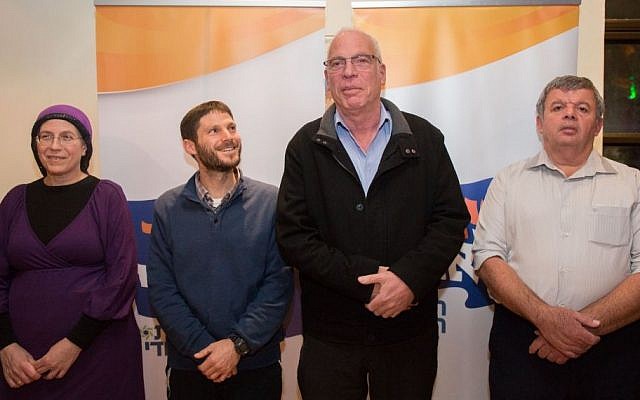 Tekuma party members left to right, MK Orit Strock, Bezalel Smotrich, Minister of Housing and Construction Uri Ariel and MK Zvulun Kalfa, January 11, 2015. (photo credit: Yonatan Sindel/Flash90) Tekuma party members left to right, MK Orit Strock, Bezalel Smotrich, Minister of Housing and Construction Uri Ariel and MK Zvulun Kalfa, January 11, 2015. (photo credit: Yonatan Sindel/Flash90)