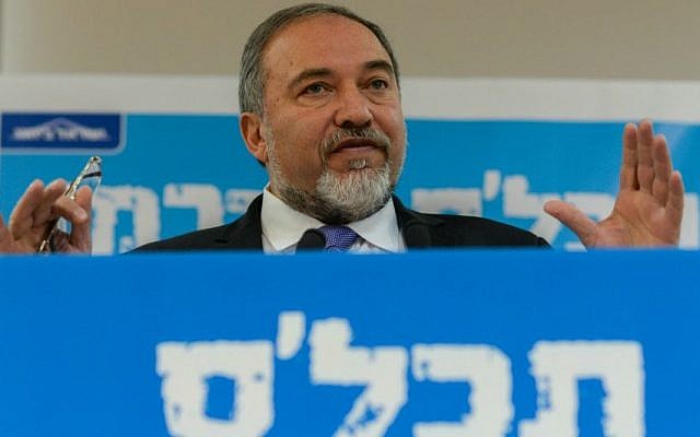 Yisrael Beytenu party chief Avigdor Liberman at his campaign launch press conference in Tel Aviv, January 15, 2014. (photo credit: Ben Kelmer/Flash90) Yisrael Beytenu party chief Avigdor Liberman at his campaign launch press conference in Tel Aviv, January 15, 2014. (photo credit: Ben Kelmer/Flash90)
