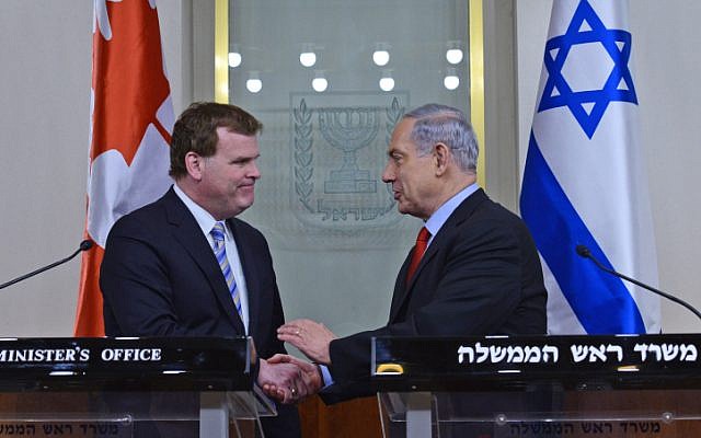Prime Minister Benjamin Netanyahu (right) shakes hands with Canada's Minister of Foreign Affairs John Baird (left) in Jerusalem, on January 19, 2015. (photo credit: Kobi Gideon/GPO) Prime Minister Benjamin Netanyahu (right) shakes hands with Canada's Minister of Foreign Affairs John Baird (left) in Jerusalem, on January 19, 2015. (photo credit: Kobi Gideon/GPO)