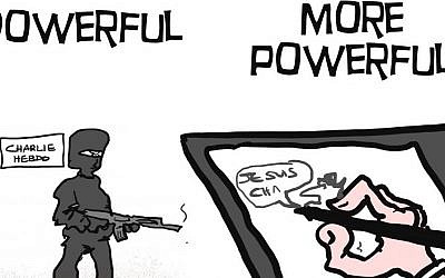 A cartoon tribute drawn by MacLeod was released in solidarity with those killed in an attack at the Paris offices of the weekly newspaper Charlie Hebdo after masked gunmen stormed their offices on Wednesday, Jan. 7, 2015. (Photo credit: AP/MacLeod Cartoons)