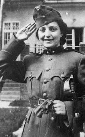 Hannah Senesh, wearing a Hungarian army uniform as a Purim costume (photo credit: Wikipedia)