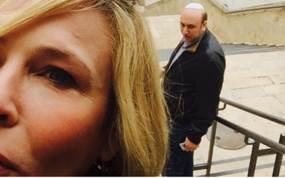 Comedian Chelsea Handler is in the holy house, as she posted on Twitter: 'From the window...to the wall. Jerusalem is for lovers. Are you there Oprah? It's me chesty' (Courtesy Chelsea Handler/Twitter)
