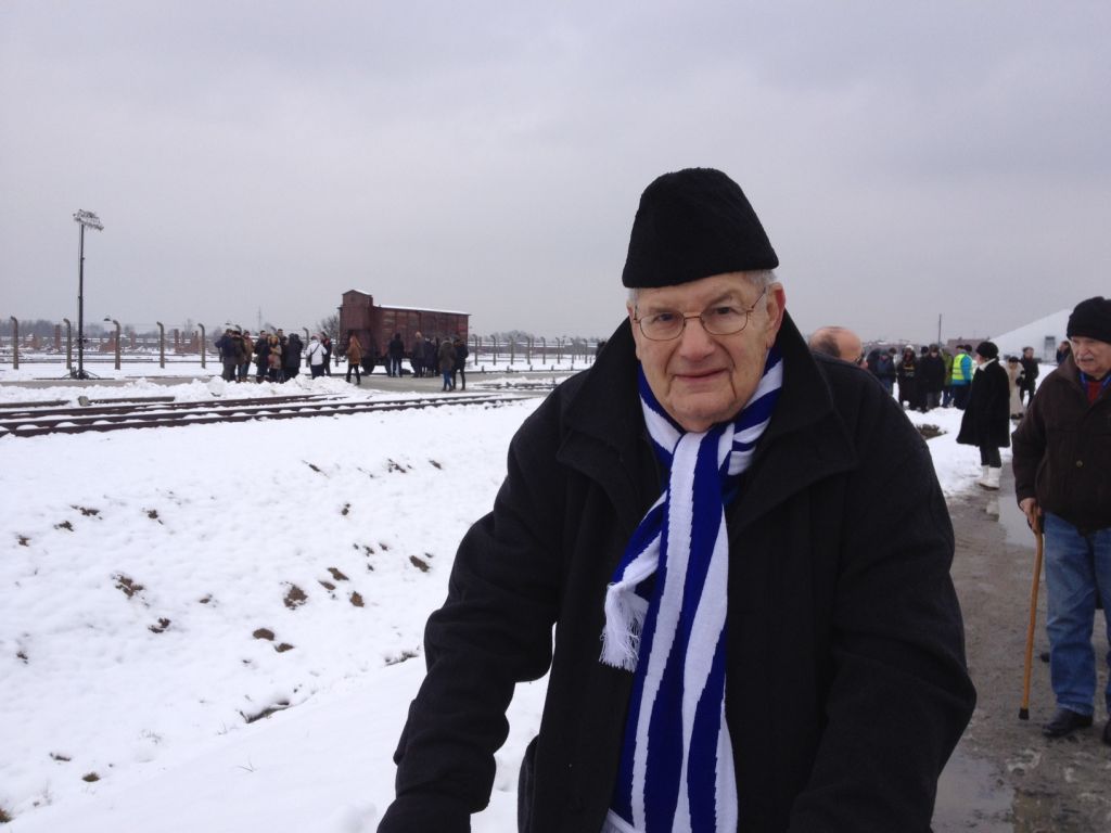 David Salz, 90, was taken to Auschwitz from Berlin in 1942. He escaped from a subsequent work camp and was taken in by the US Army in 1945. (Amanda Borschel-Dan/The Times of Israel)