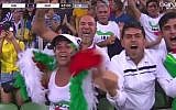 Iranian fans celebrate as their team scores a goal during the Asian Cup, Sydney, Australia, 2015. (photo credit: YouTube/AFC Asian Cup 2015)