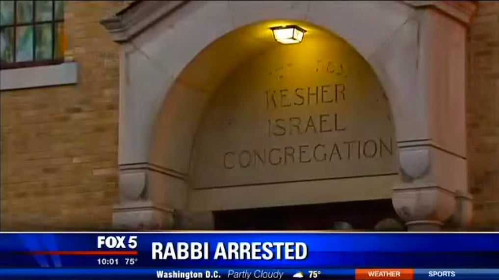 Fox News reports on the arrest for voyeurism of Barry Freundel, rabbi of Kesher Israel Congregation, October 2014. (YouTube screen capture) Fox News reports on the arrest for voyeurism of Barry Freundel, rabbi of Kesher Israel Congregation, October 2014. (YouTube screen capture)
