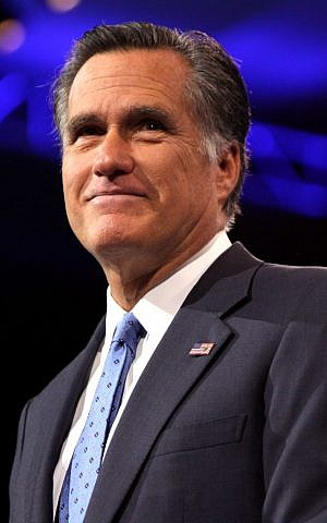 Mitt Romney speaking at the 2013 CPAC in Washington D.C. on March 15, 2013. (Gage Skidmore/Wikimedia Commons/ via JTA) Mitt Romney speaking at the 2013 CPAC in Washington D.C. on March 15, 2013. (Gage Skidmore/Wikimedia Commons/ via JTA)