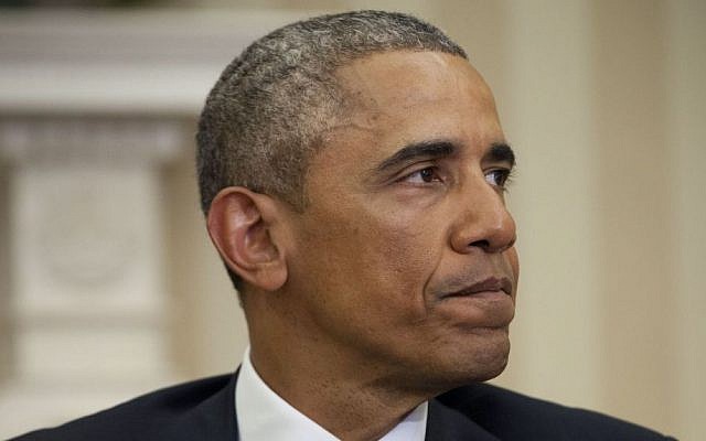 President Barack Obama pauses while speaking to members of the media, Wednesday, Jan. 7, 2015, in the Oval Office of the White House in Washington. Obama called the shootings at French newspaper a 'cowardly evil attack' on journalists and a free press. (photo credit: AP Photo/Pablo Martinez Monsivais) President Barack Obama pauses while speaking to members of the media, Wednesday, Jan. 7, 2015, in the Oval Office of the White House in Washington. Obama called the shootings at French newspaper a 'cowardly evil attack' on journalists and a free press. (photo credit: AP Photo/Pablo Martinez Monsivais)