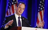 This photo taken Jan. 15, 2015 shows Republican National Committee Chairman Reince Priebus speaking at the Republican National Committee meetings in San Diego. (AP/Lenny Ignelzi)