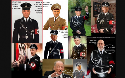 Israeli politicians depicted as Nazis surfaced on social media outlets January 7, 2015. (Photo credit: screenshot)