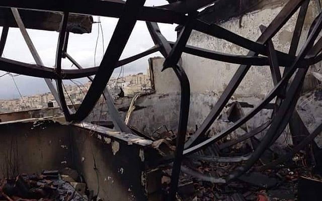 A burnt out home in Shuafat Refugee Camp following a fire, January 9, 2015 (photo credit: courtesy/Peace Emergency Team)  
